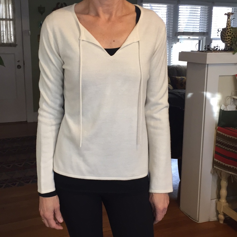Cream v-neck sweater